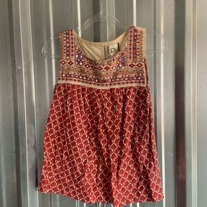 Anthropology Akemi Kin Vela Tank Colorful Embroidered Sleeveless Top